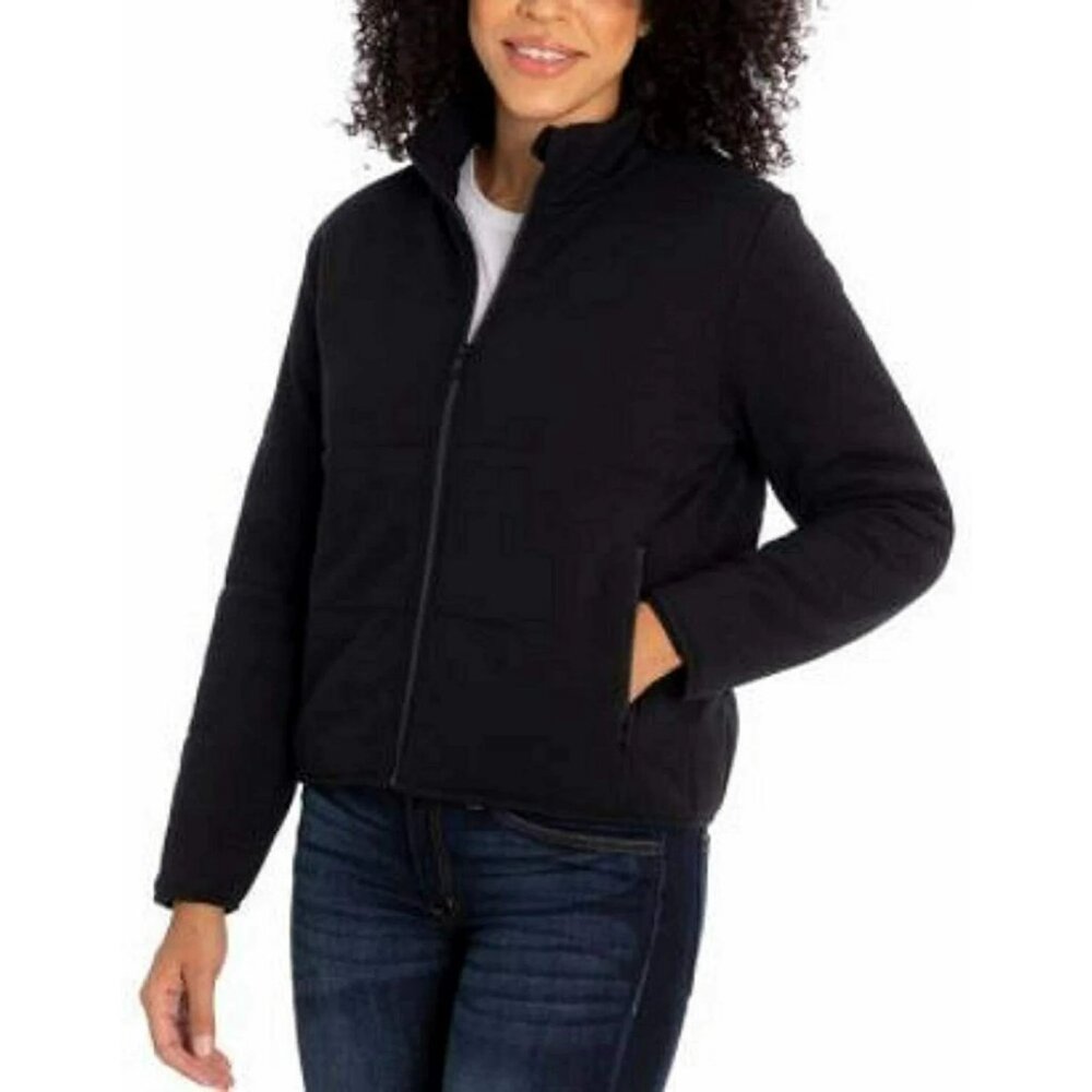 Woman Three Dots Quilted StepHem Knit Jacket sz L NWT